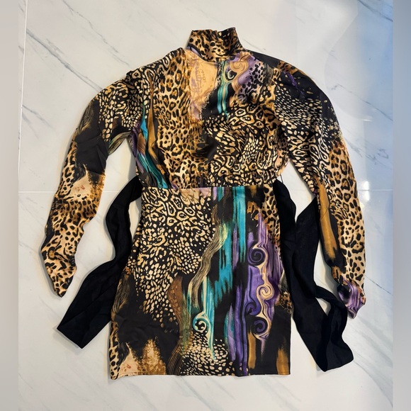 Guess by Marciano Purfecrion Print Dress Night Train Animal Size US 2/ EU 38 NWT - Picture 3 of 16